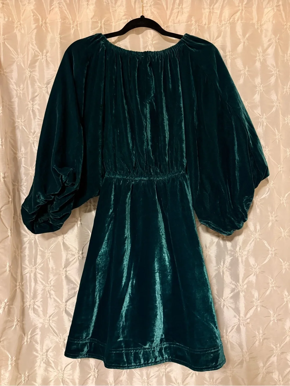 Free People Portia Velvet Mini Dress Emerald Green